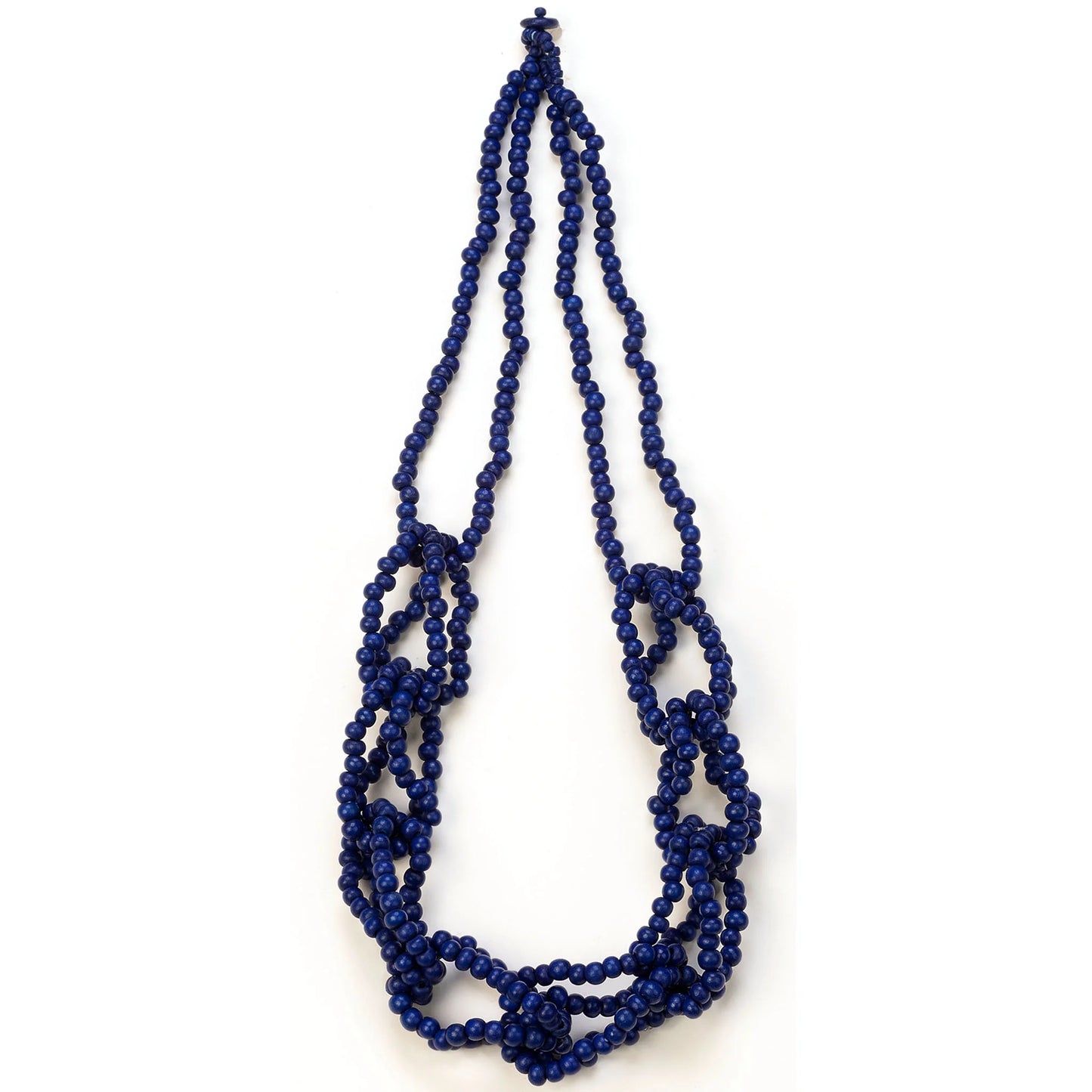 Lotus Feet Wood Chain Necklace Royal Blue