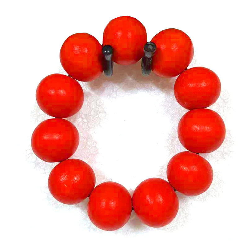 Lotus Feet Round Bead Elasticated Bracelet