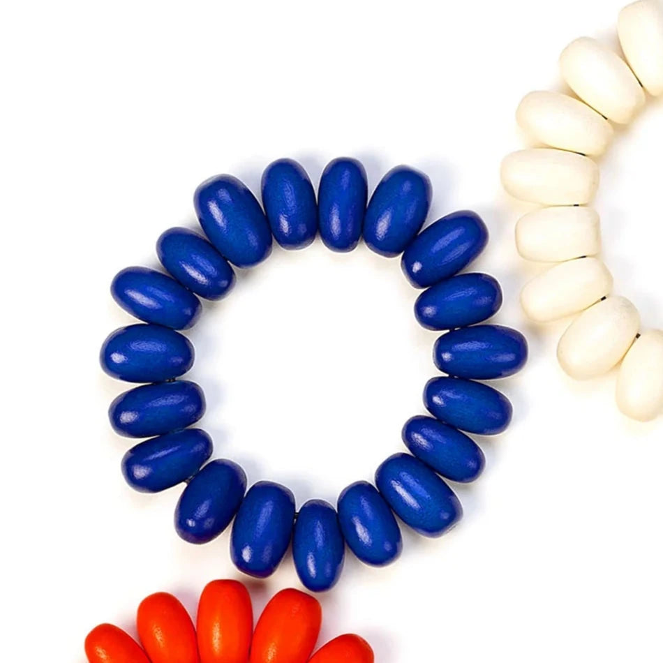 Lotus Feet Royal Blue Beaded Elasticated Bracelet