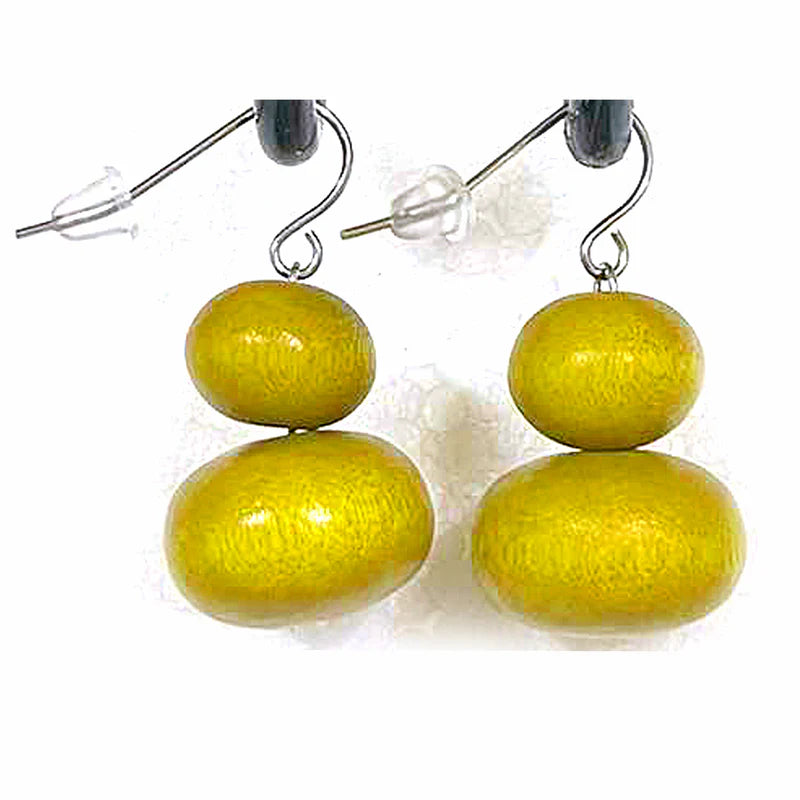 Lotus Feet H2418 Golden Palm Papa Earrings