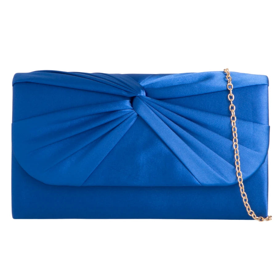 Koko Royal Blue Satin Knot Front Bag