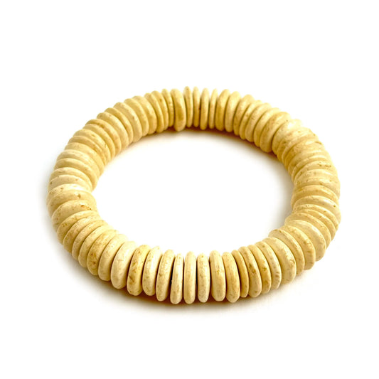 Lotus Feet HAB6A1 Cream Coco Disc Bracelet