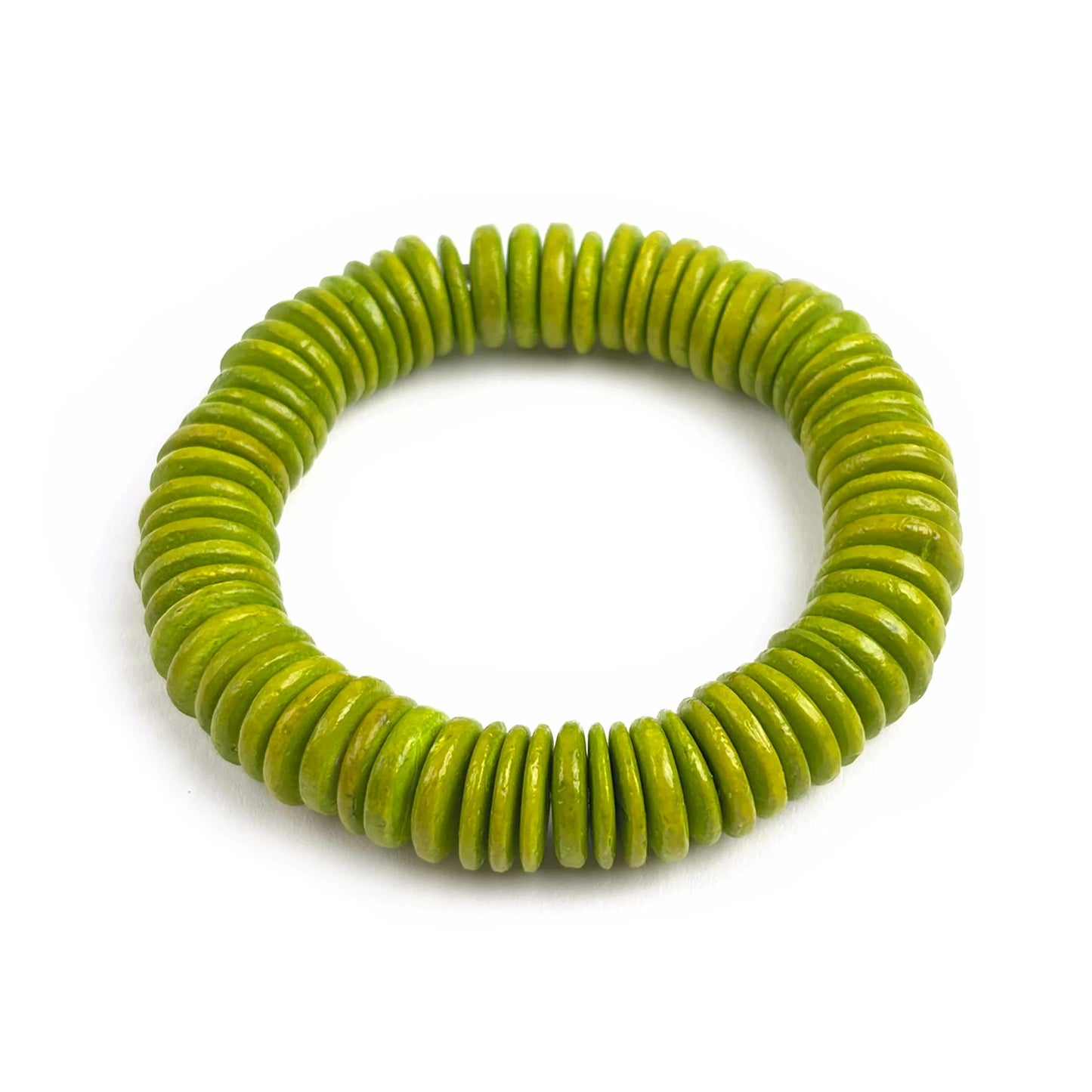 Lotus Feet HAB6A2 Lime Green Coco Disc Bracelet