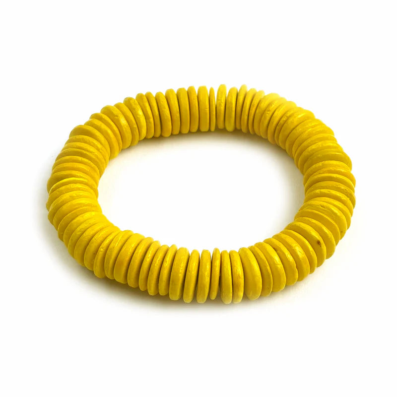 Lotus Feet HAB6A4 Yellow Coco Disc Bracelet