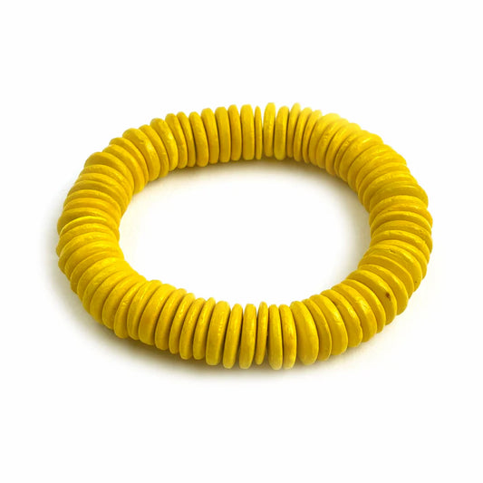 Lotus Feet HAB6A4 Yellow Coco Disc Bracelet