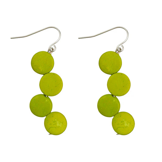 Lotus Feet HAE10 Lime Green Earrings