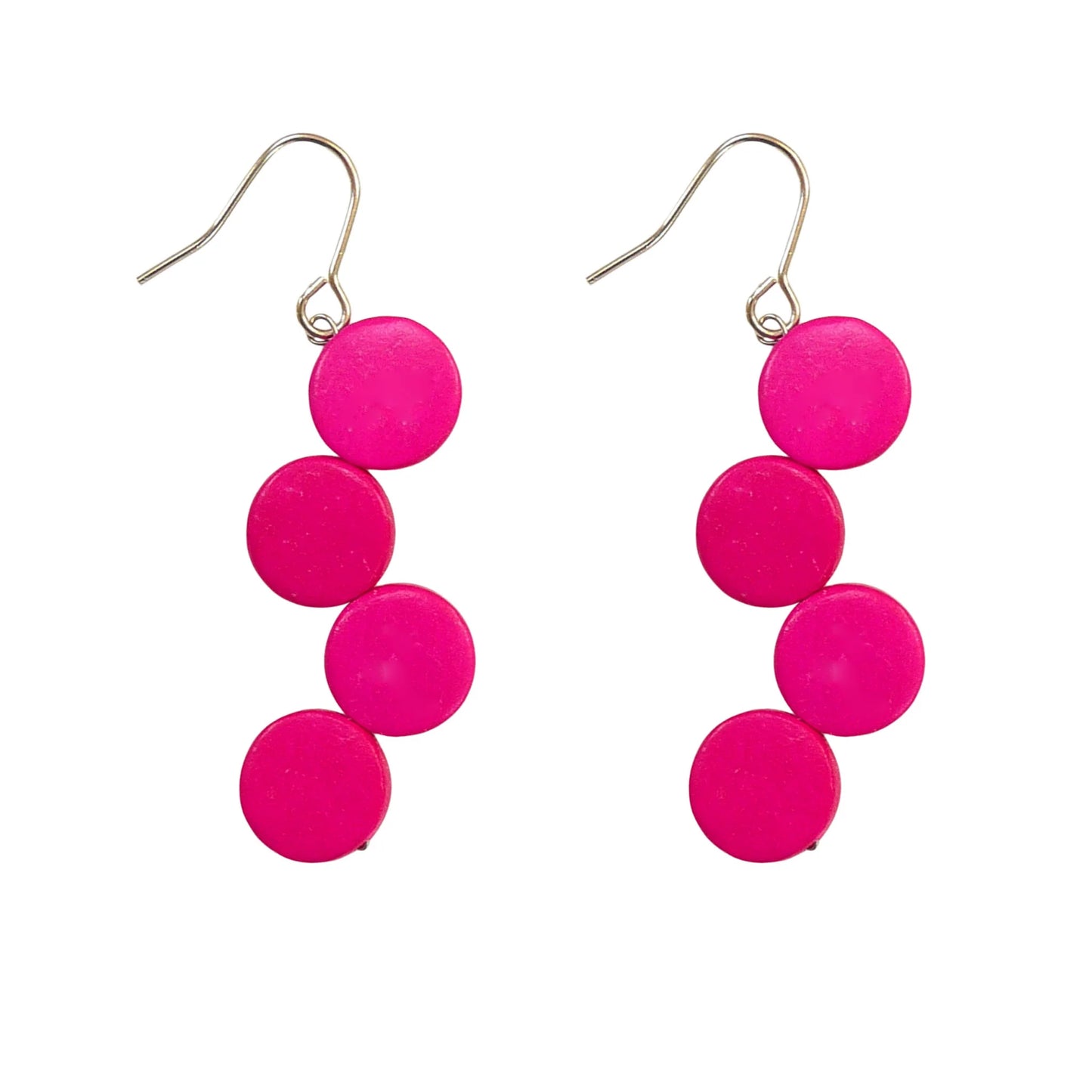 Lotus Feet HAE10 Fuchsia Pink Earrings