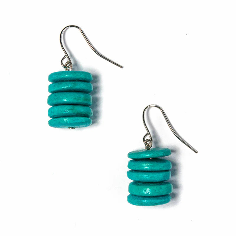 Lotus Feet HAE5 Turquoise Blue Coco Stack Earrings