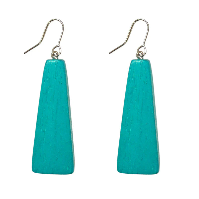 Lotus Feet HC012E Turquoise Blue Traingle Drop Earrings