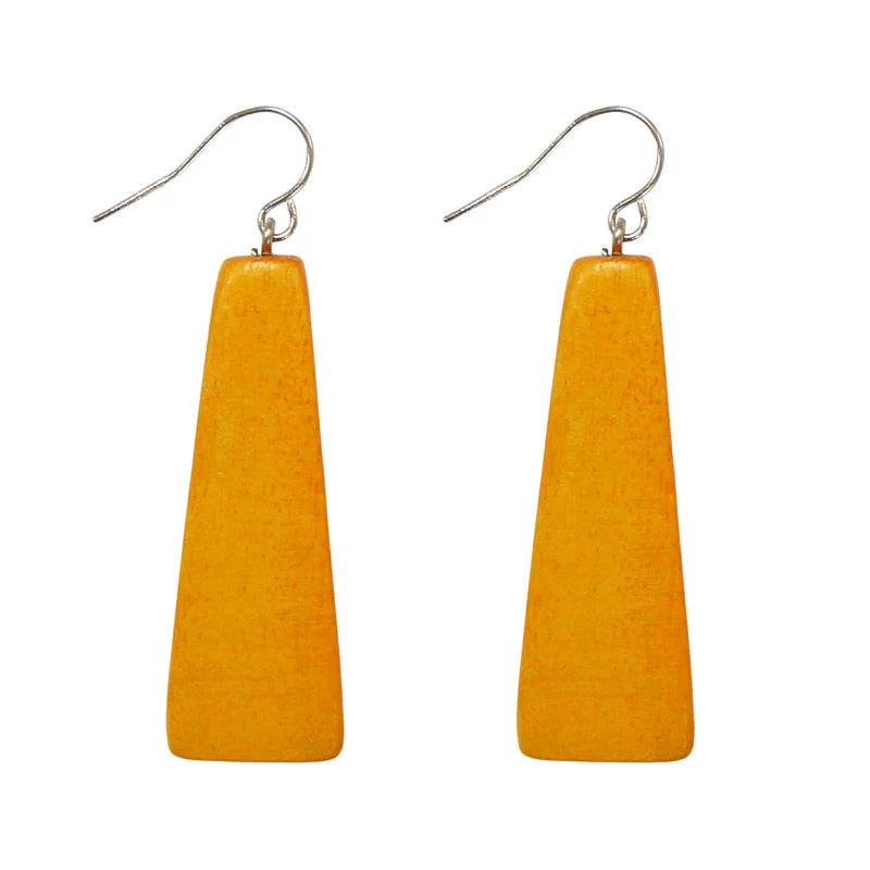 Lotus Feet HC012E Mustard Yellow Traingle Drop Earrings