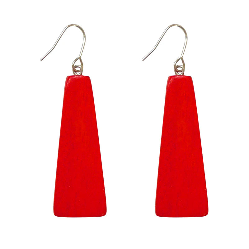 Lotus Feet HC012E Orange Traingle Drop Earrings