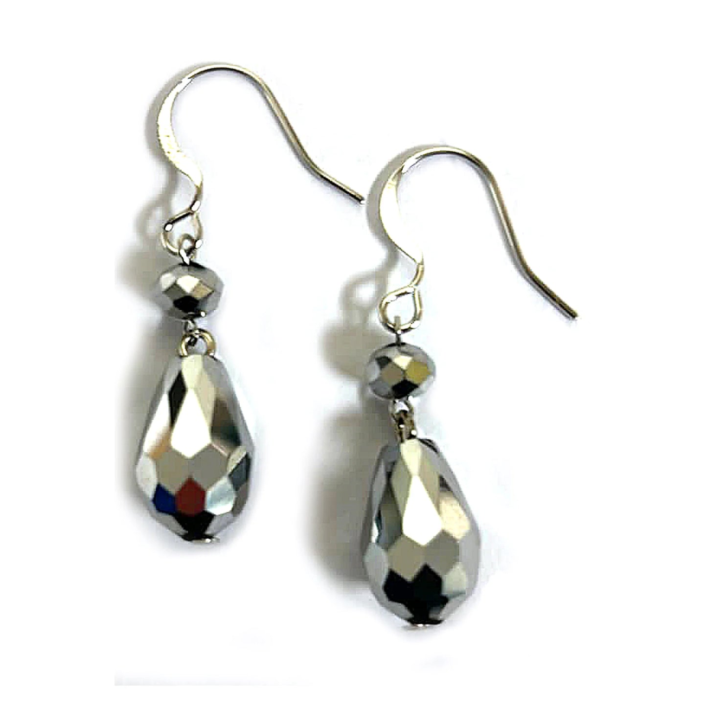 Lotus Feet Crystal Tear Drop Earrings