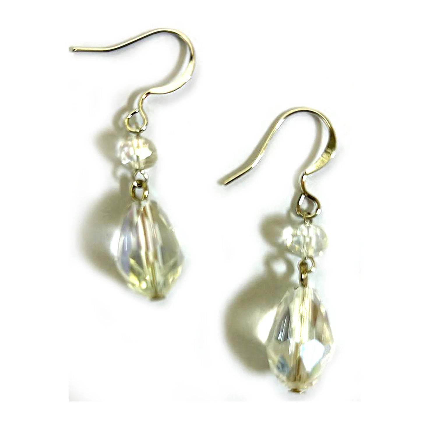 Lotus Feet Crystal Tear Drop Earrings