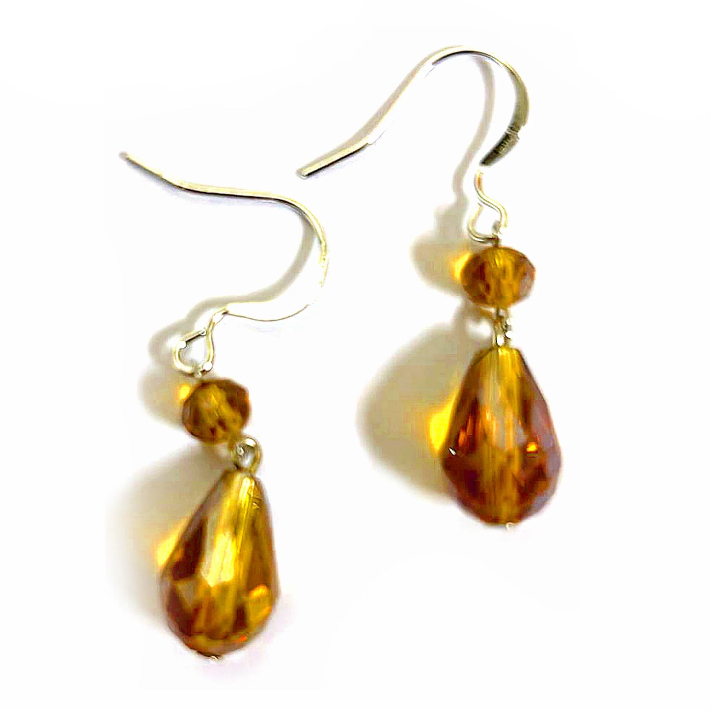 Lotus Feet Crystal Tear Drop Earrings