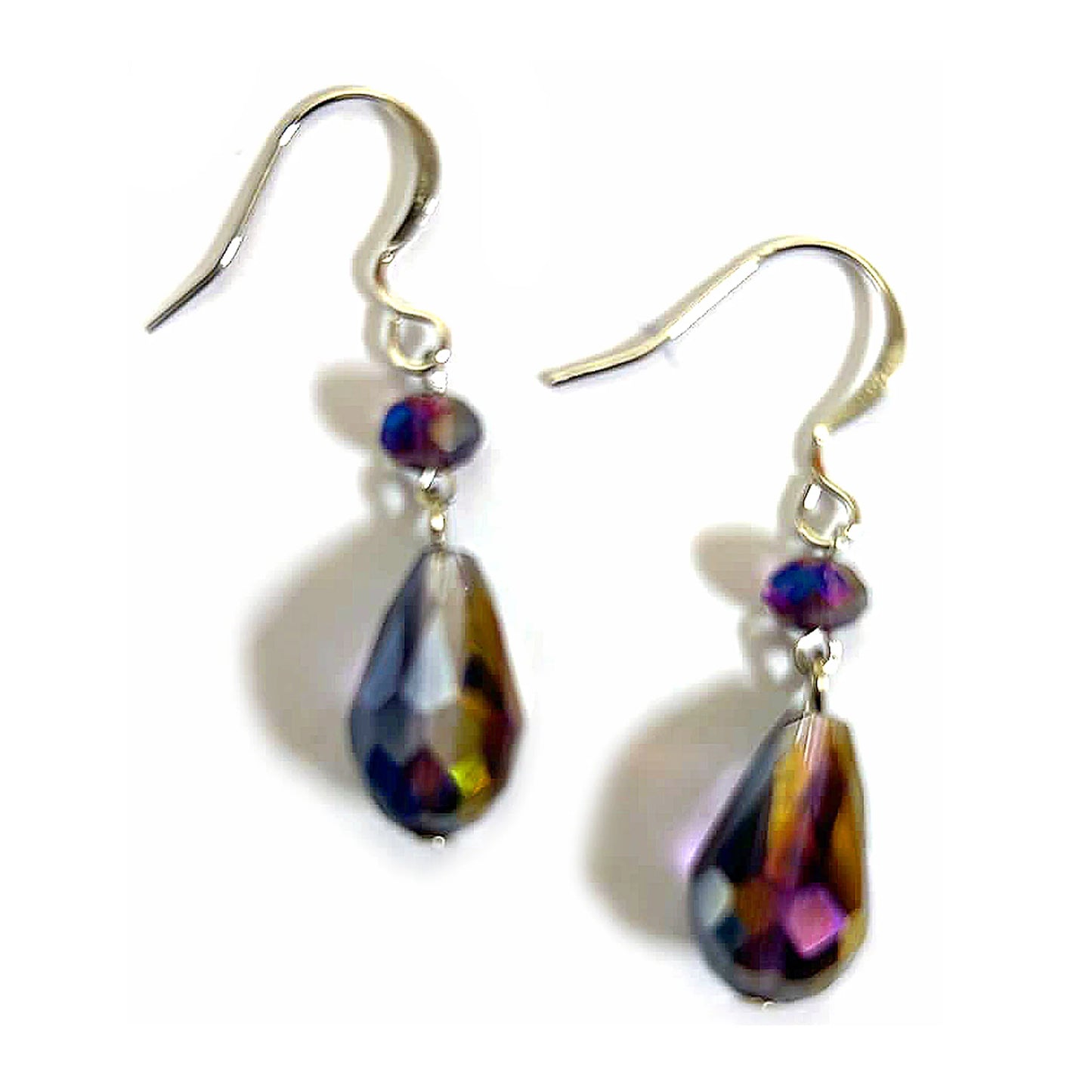 Lotus Feet Crystal Tear Drop Earrings