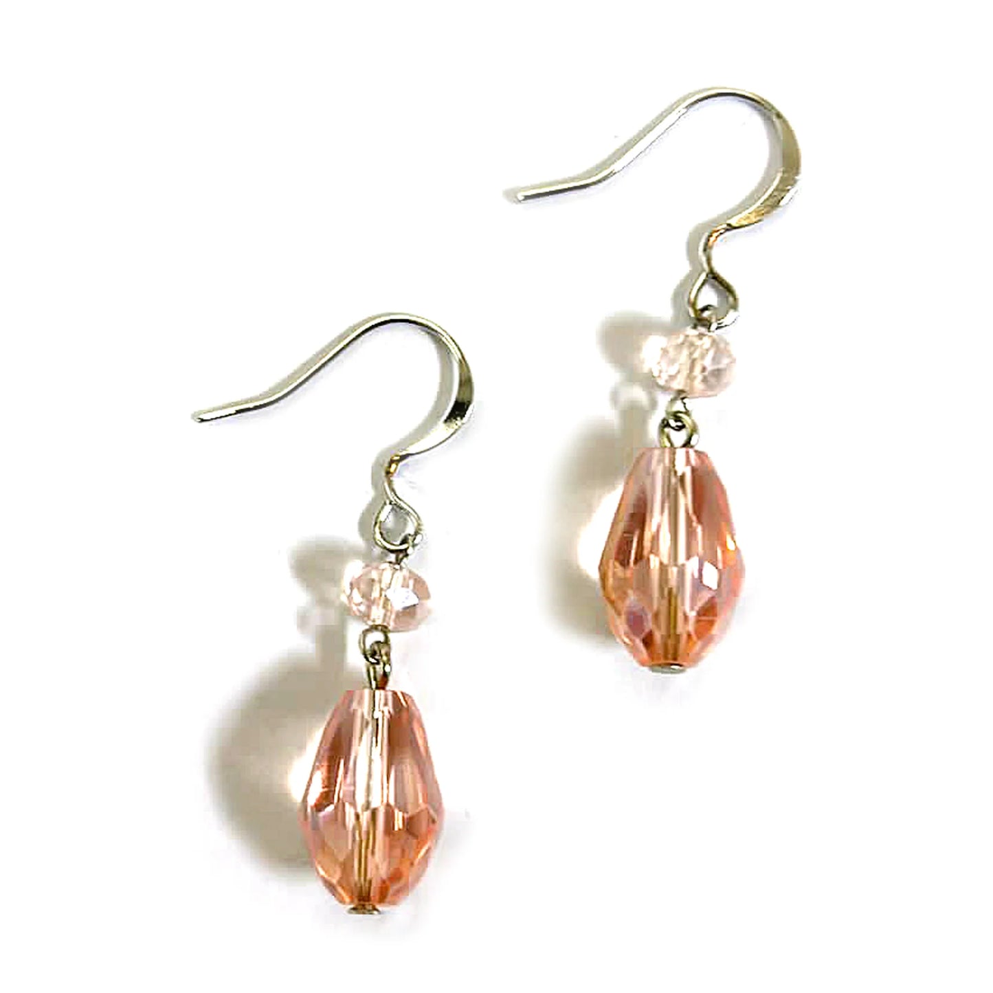 Lotus Feet Crystal Tear Drop Earrings