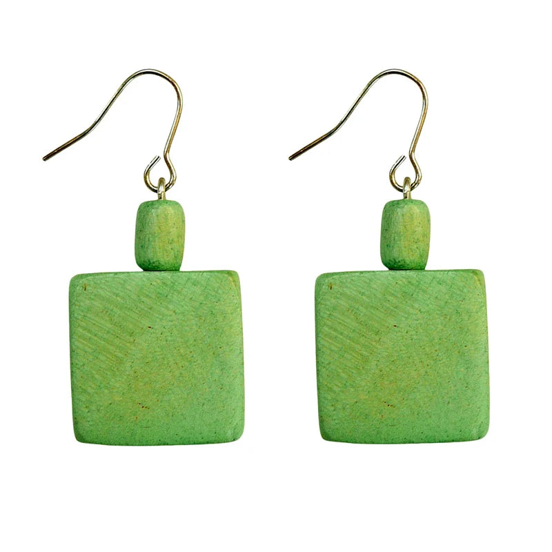 Lotus Feet HWSE05 Turquoise Green Earrings