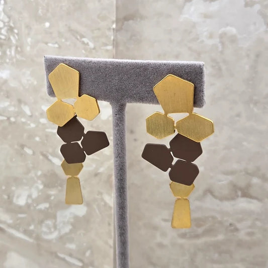 Tempest HY001E Gold Abstract Earrings