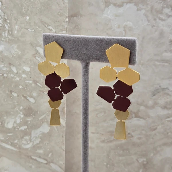 Tempest HY001E Gold Abstract Earrings