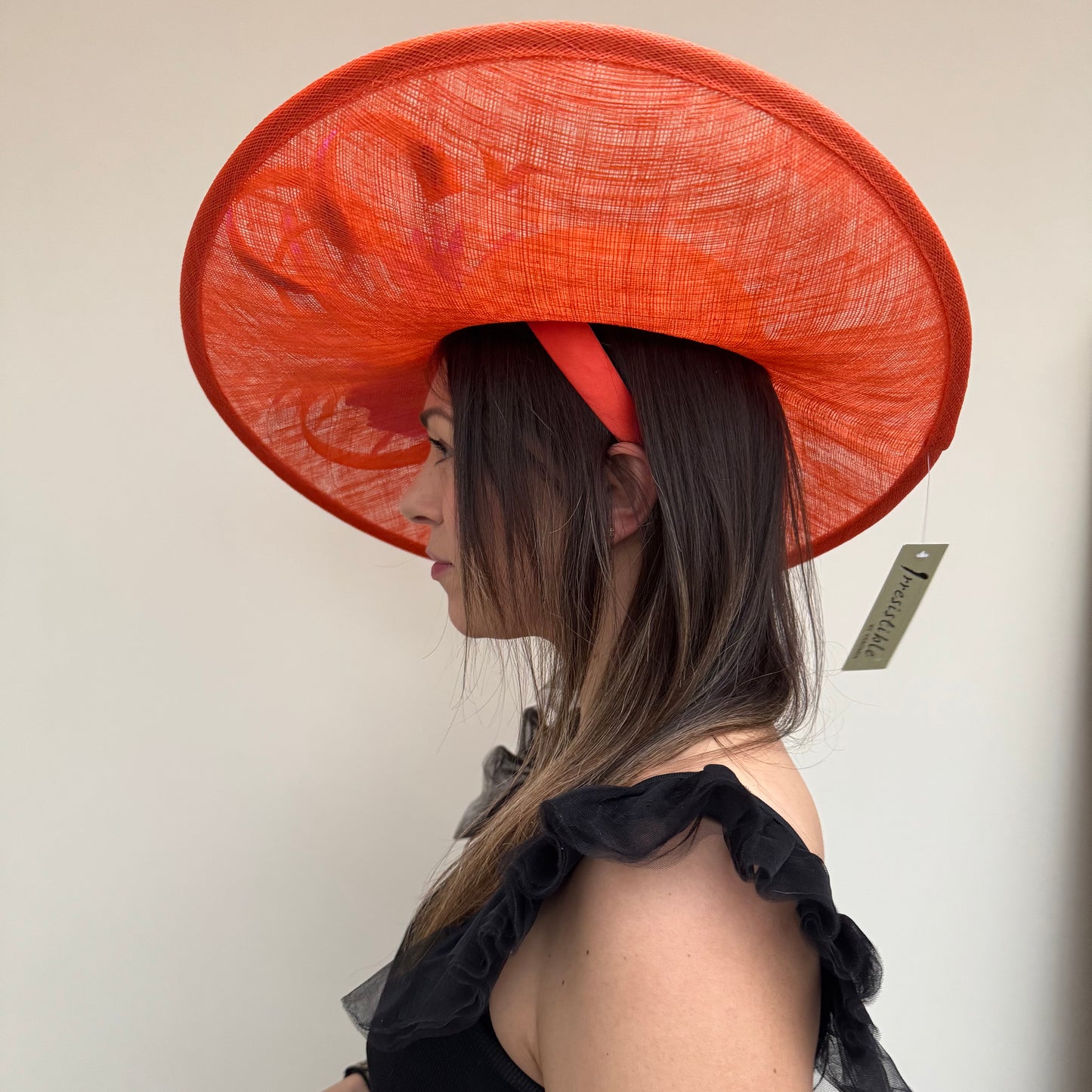 J Bees JB26/1020 Tangerine Orange & Purple Feather and Ribbon Hatinator