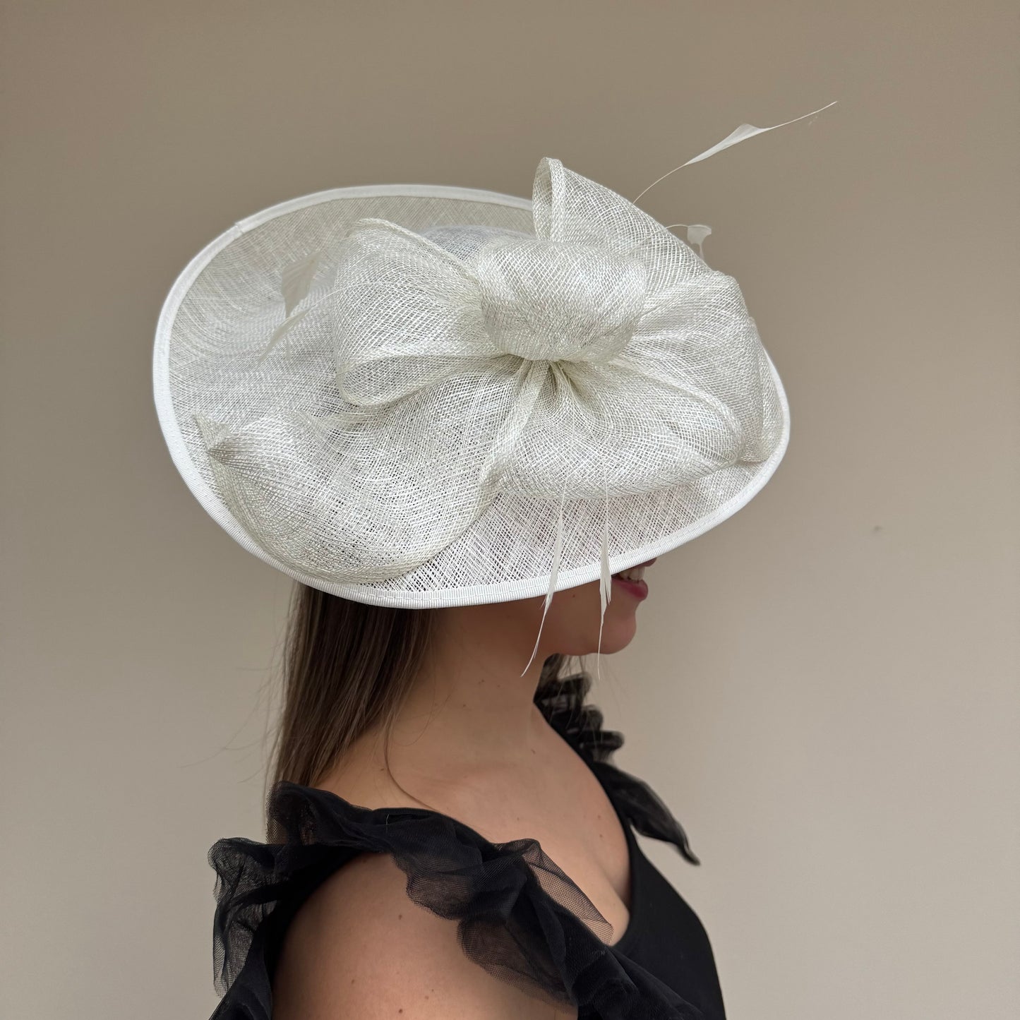 J Bees JB18/100 Ivory Lurex hatinator featuring silver thread