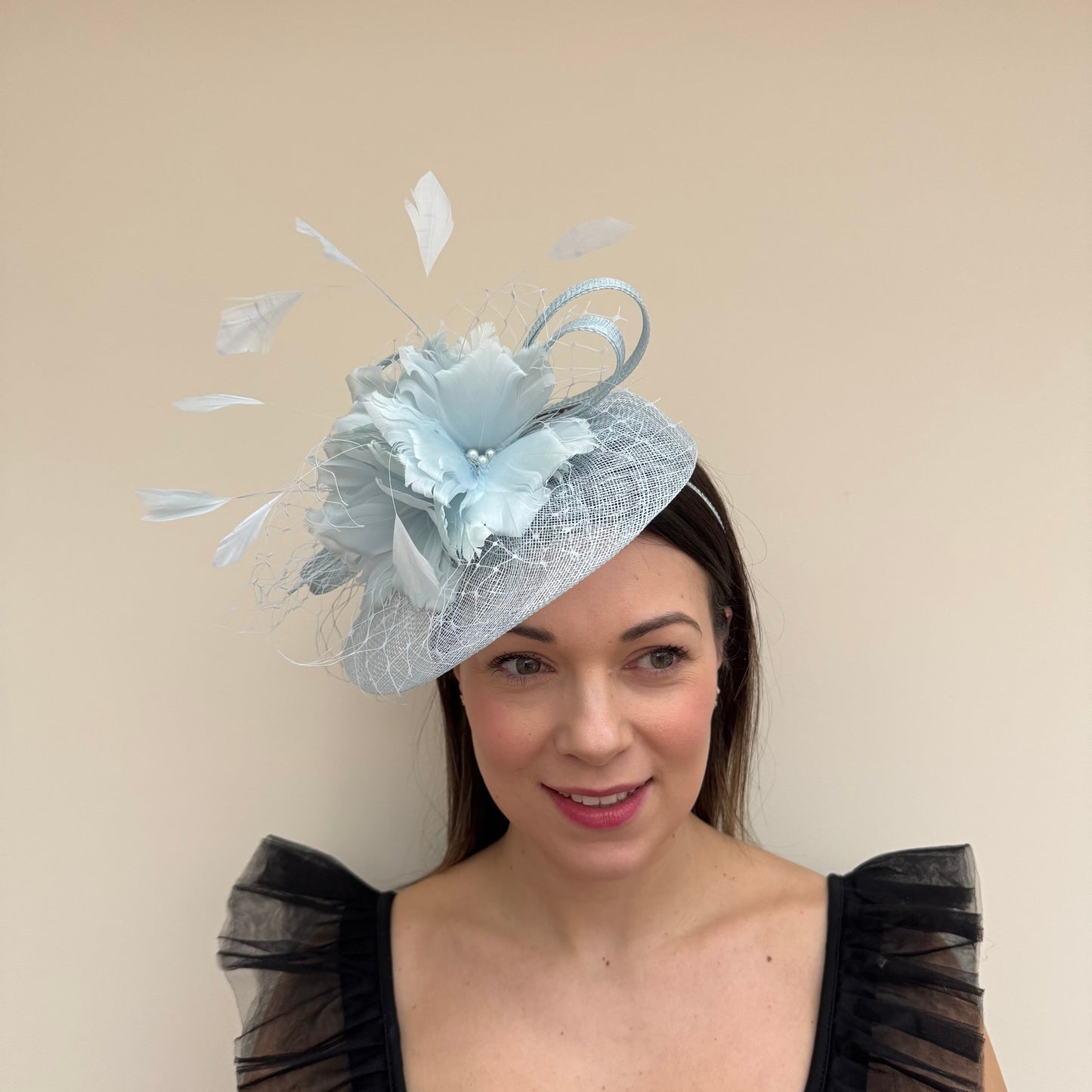 JBees JB18/040 Fascinator with Feathers in Blues