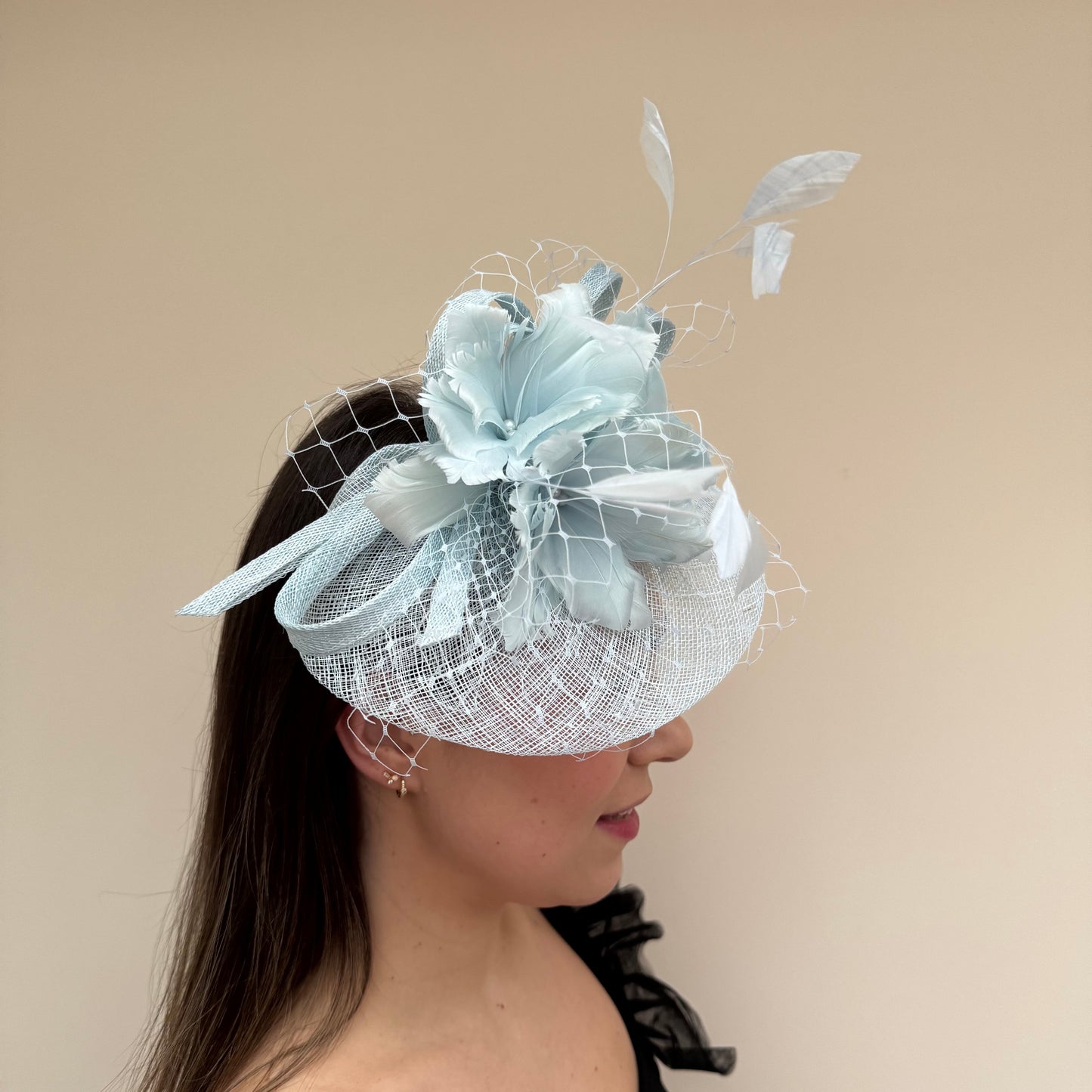 JBees JB18/040 Fascinator with Feathers in Blues