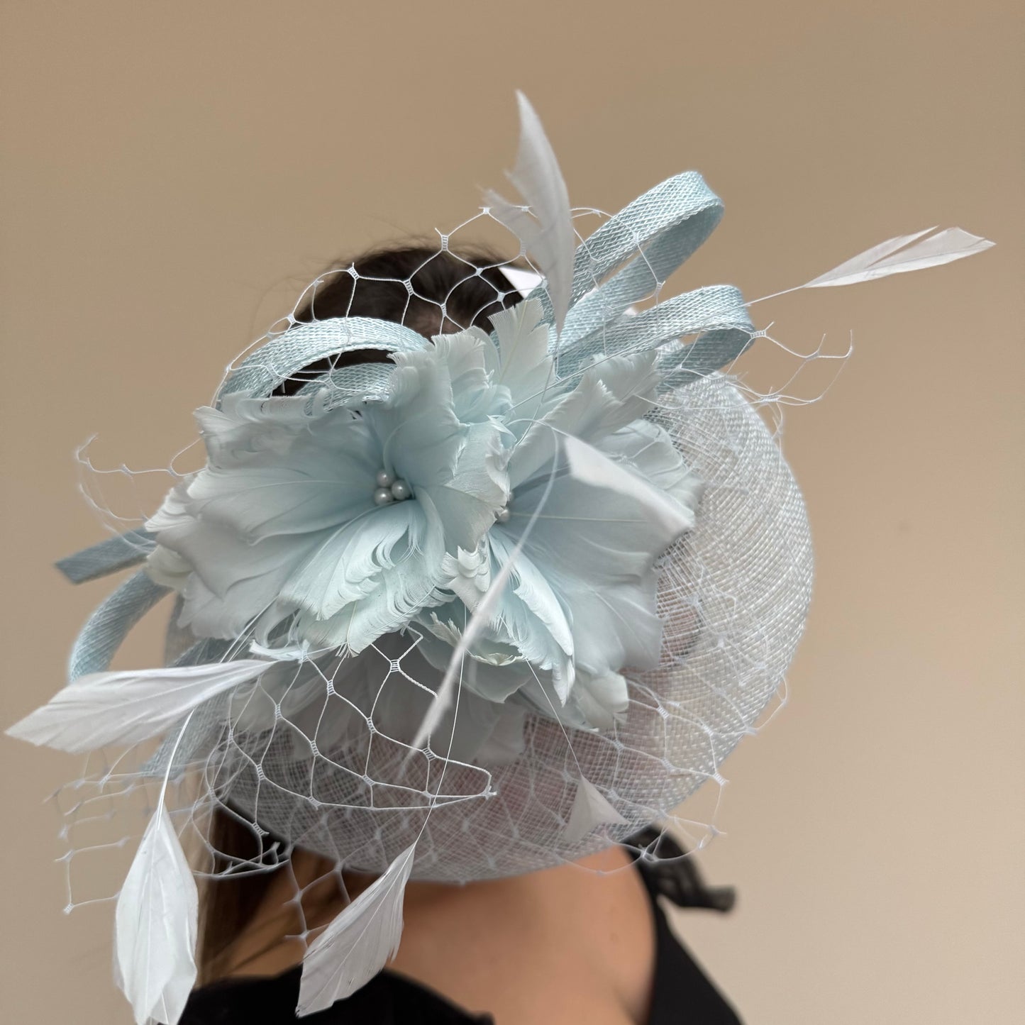 JBees JB18/040 Fascinator with Feathers in Blues