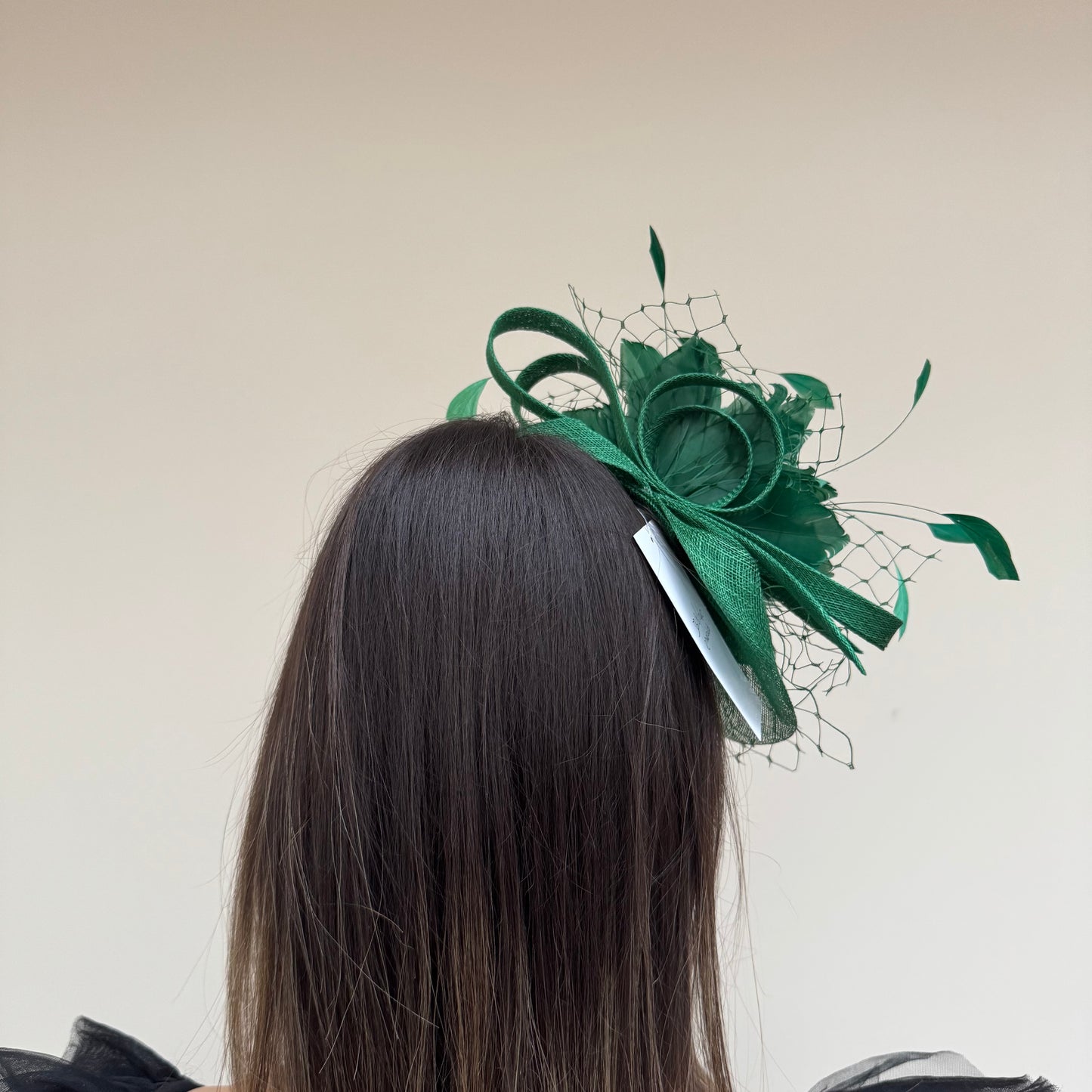 JBees JB18/040 Fascinator with Feathers in Greens