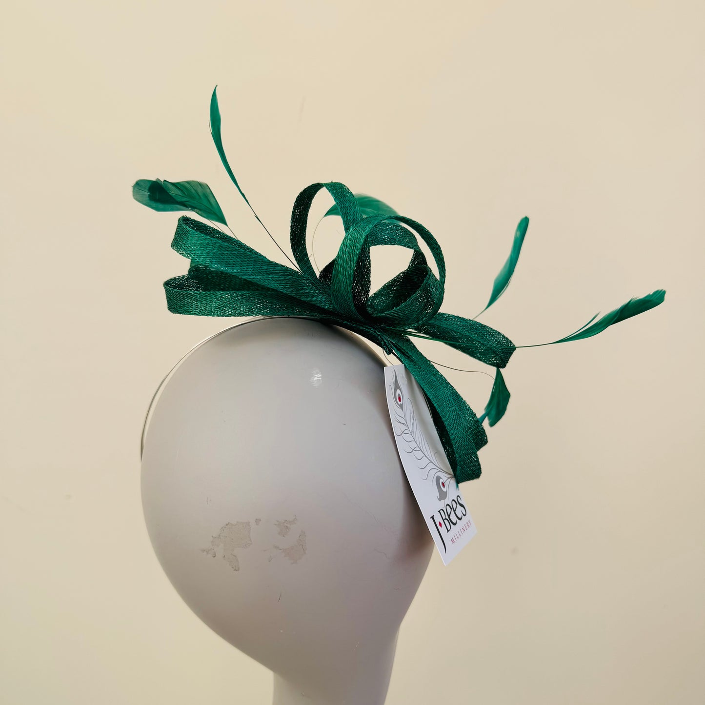 J Bees JB22/238 Fascinator On Headband In Green