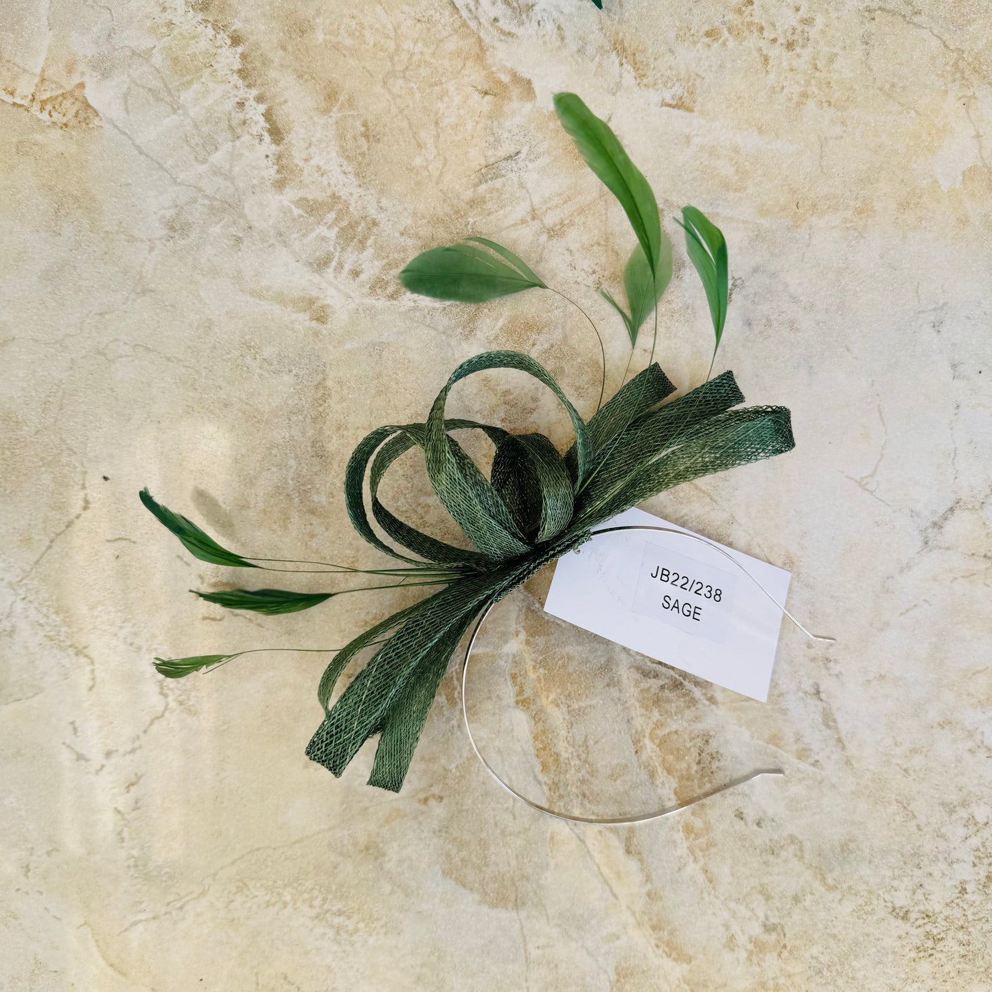 J Bees JB22/238 Fascinator On Headband In Green