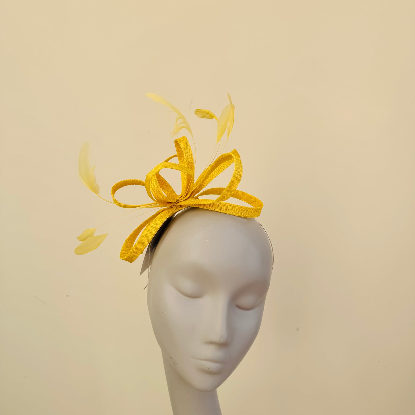 J Bees JB22/238 Yellow Fascinator On Headband