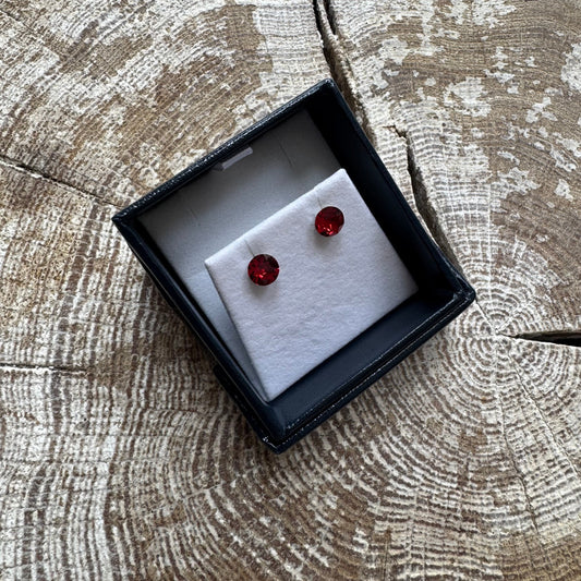 Byzantium 6mm Stud Earrings 6632 Scarlet Red