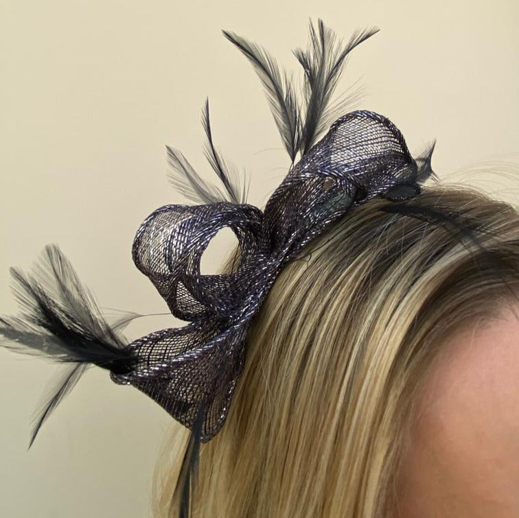 Max and Ellie AF5 Small Fascinator in Blues – Lesley Ashworth