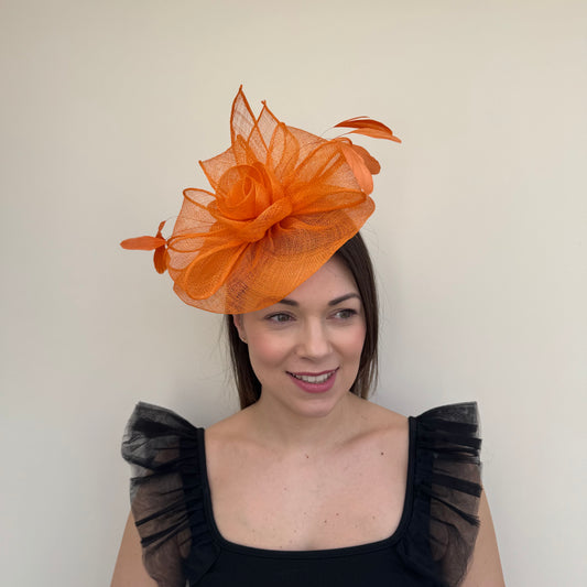 J Bees JB18/097 Tangerine Orange Fascinator