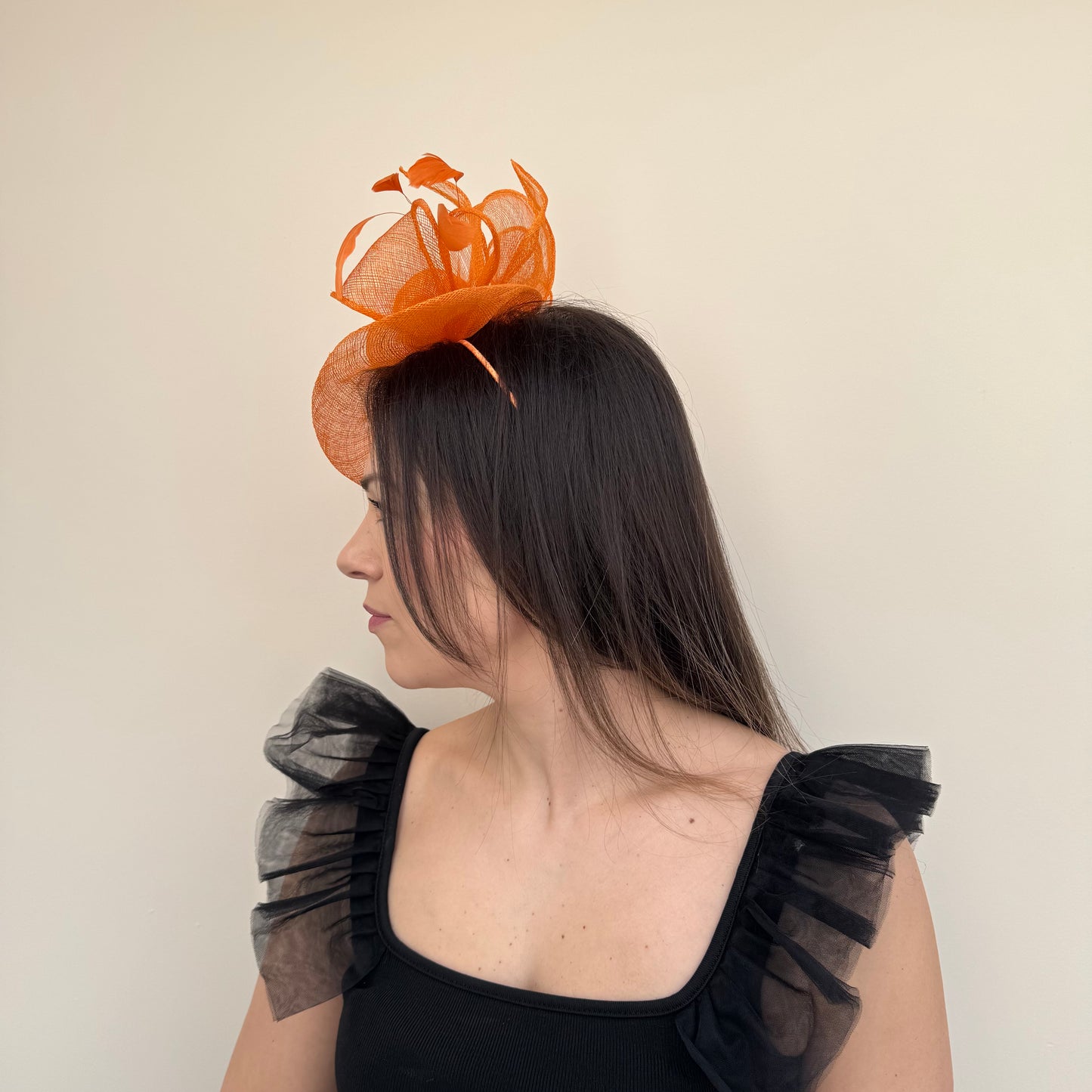 J Bees JB18/097 Tangerine Orange Fascinator