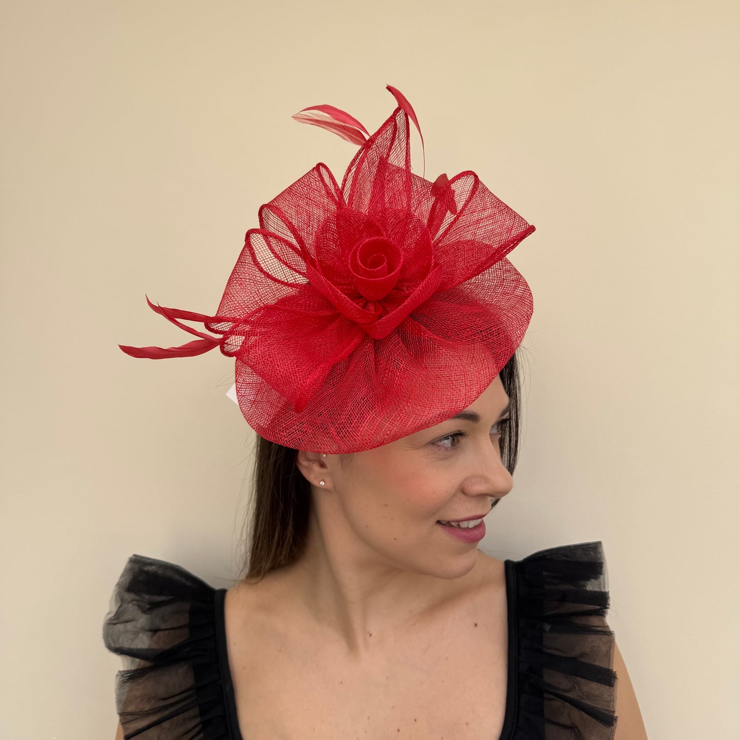 J Bees JB18/097 Poppy Red Fascinator