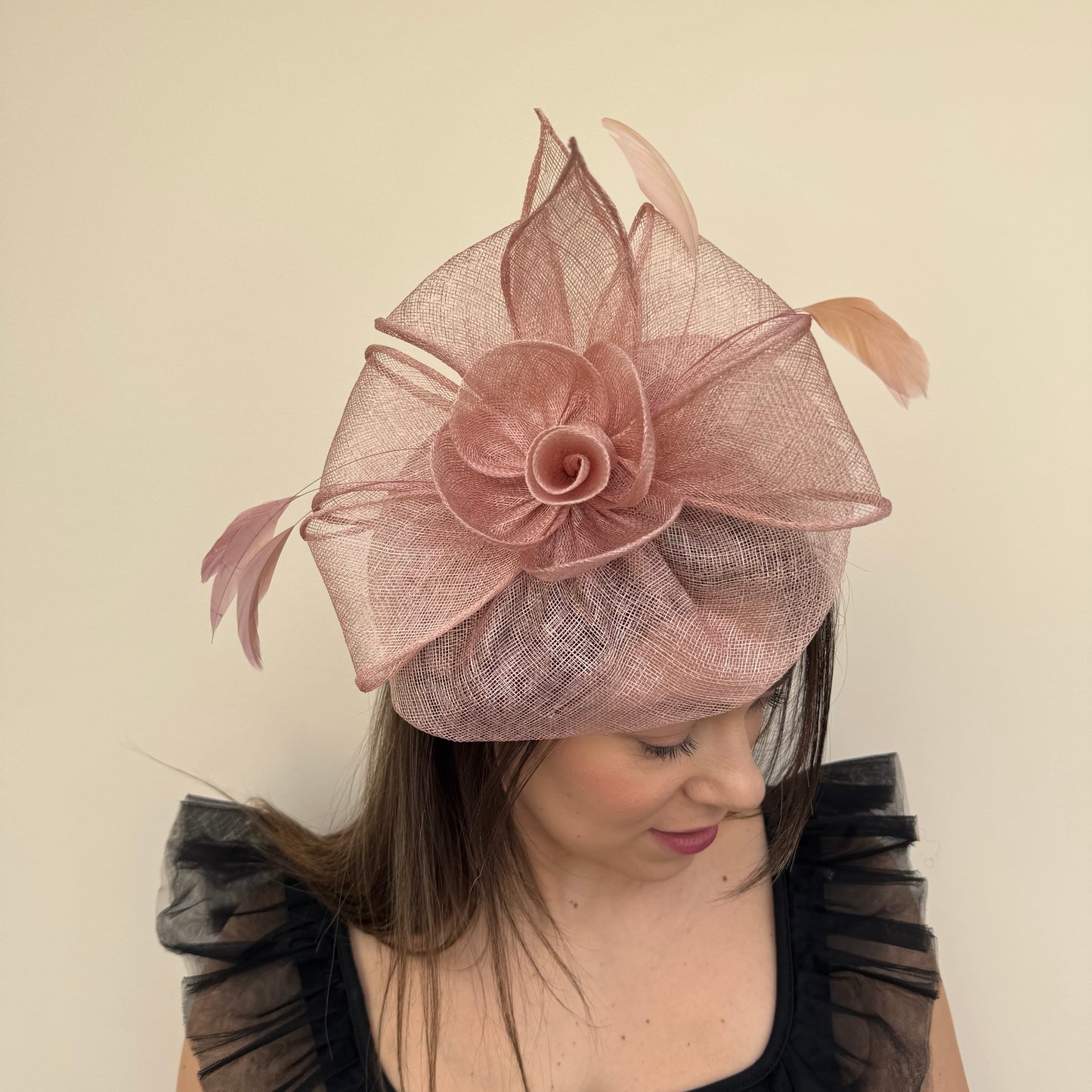 J Bees JB18/097 Truffle Pink Fascinator