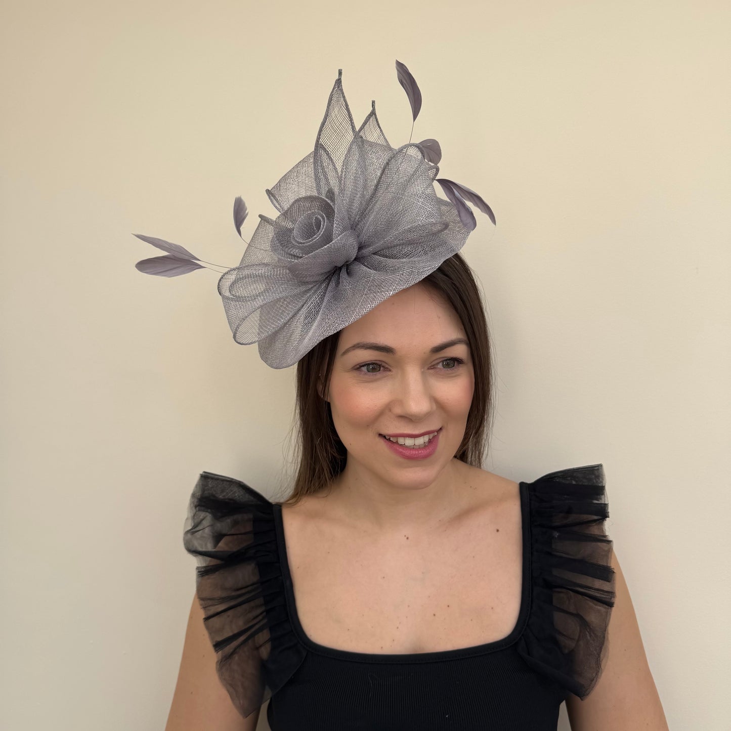 J Bees JB18/097 Steel Grey Fascinator