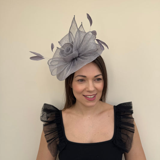 J Bees JB18/097 Steel Grey Fascinator