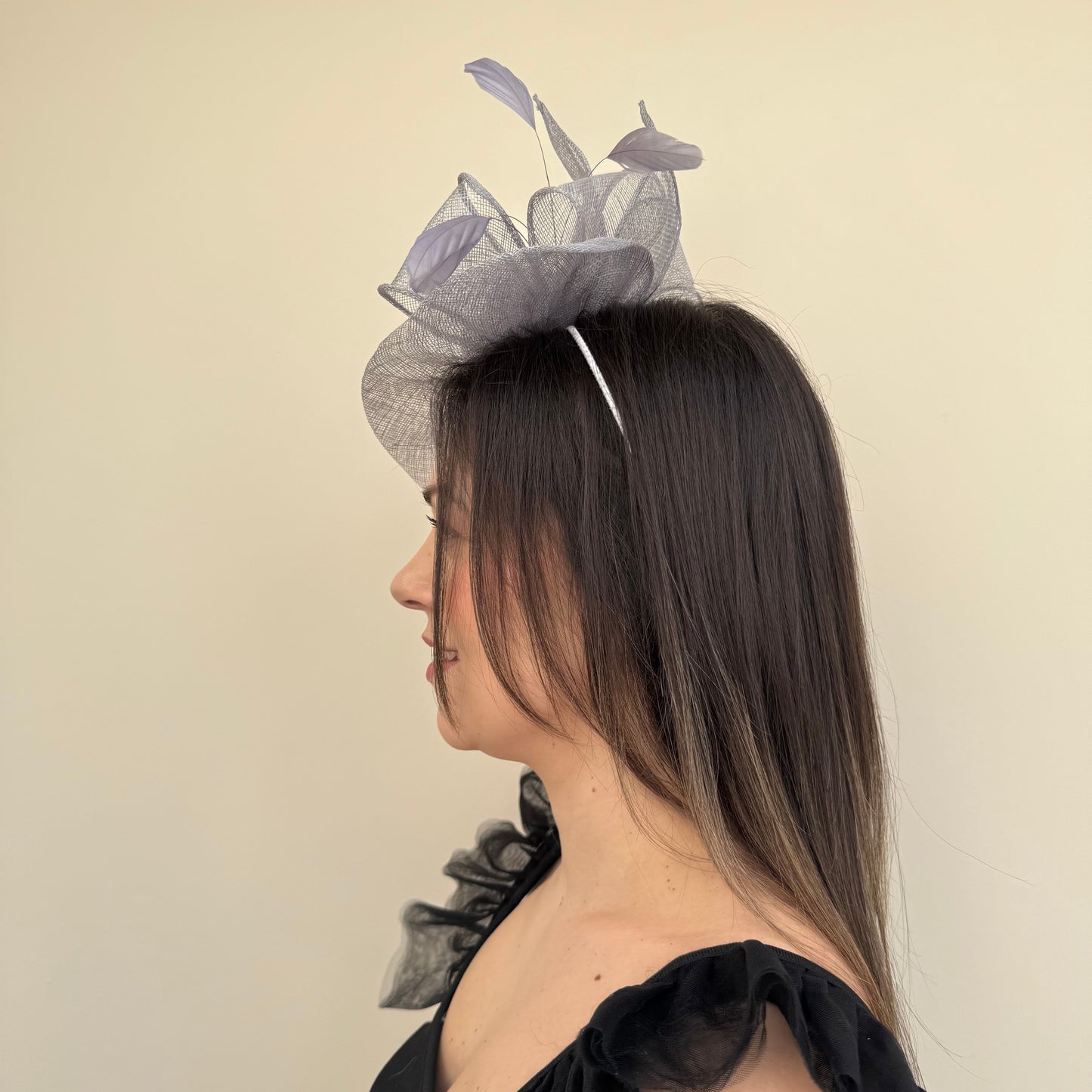 J Bees JB18/097 Steel Grey Fascinator