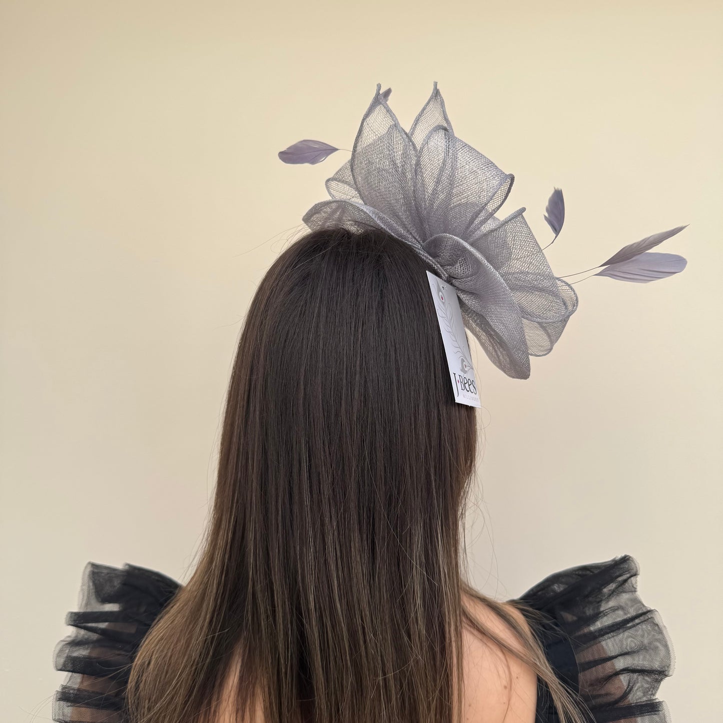 J Bees JB18/097 Steel Grey Fascinator