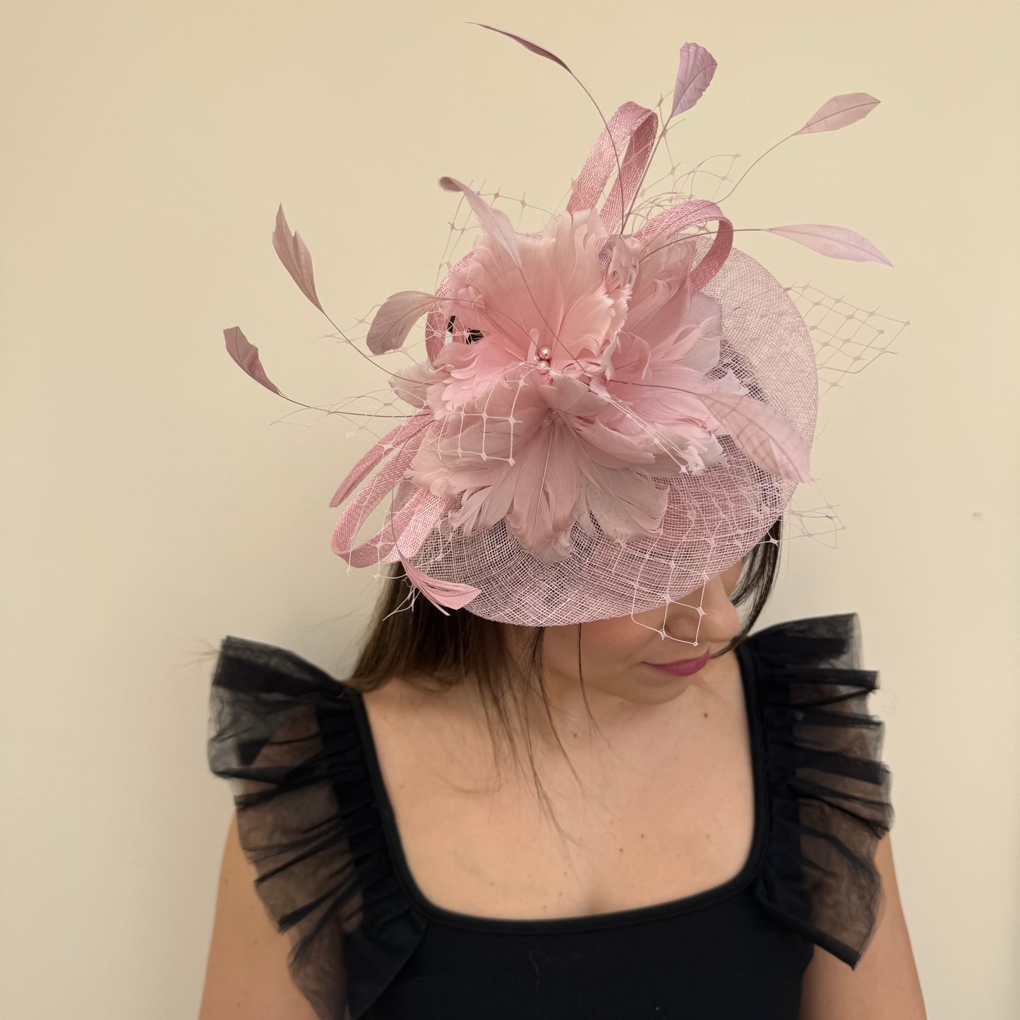 J Bees JB18/040 Peony Pink fascinator