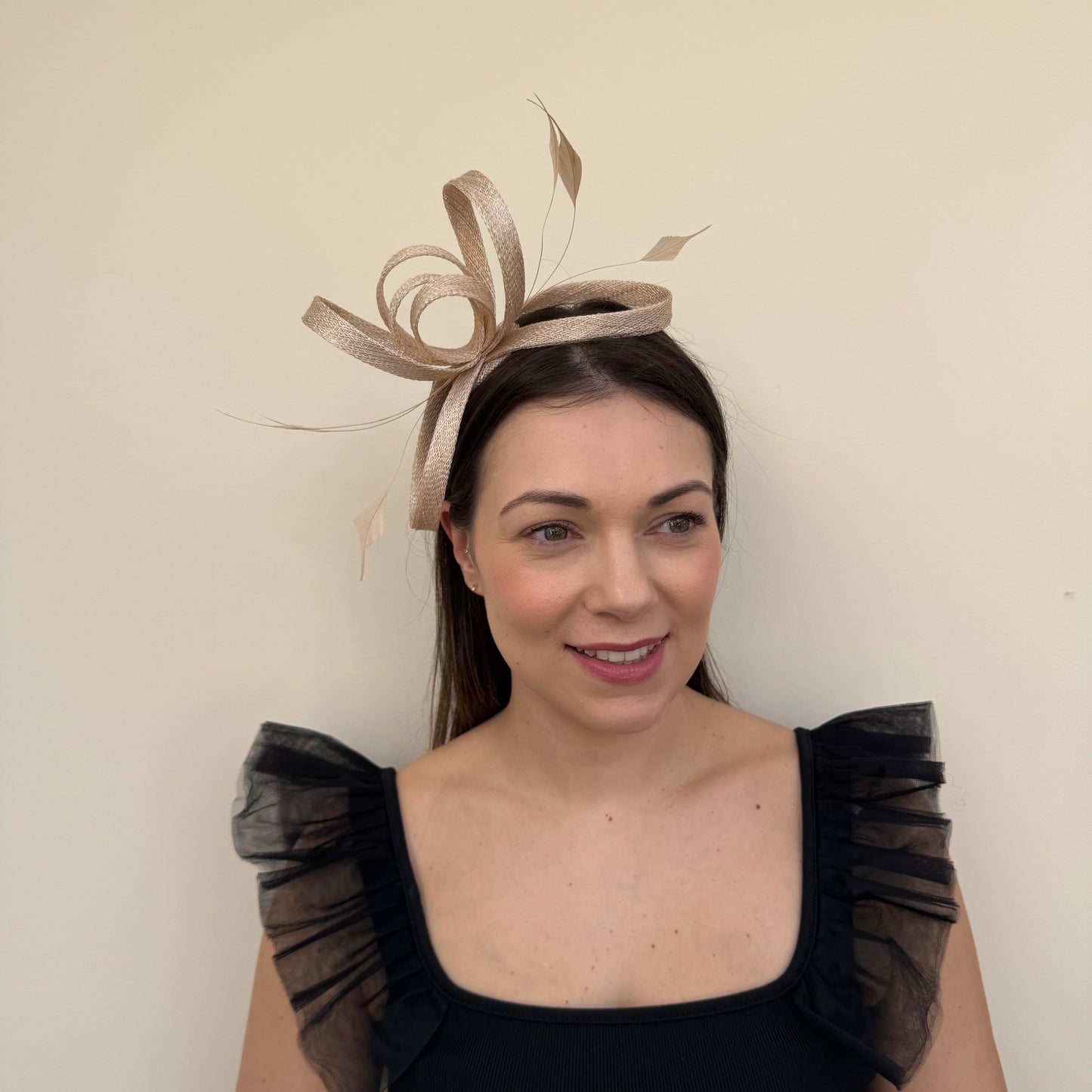 J Bees JB26/150 Champagne Lurex Silver Tread Fascinator