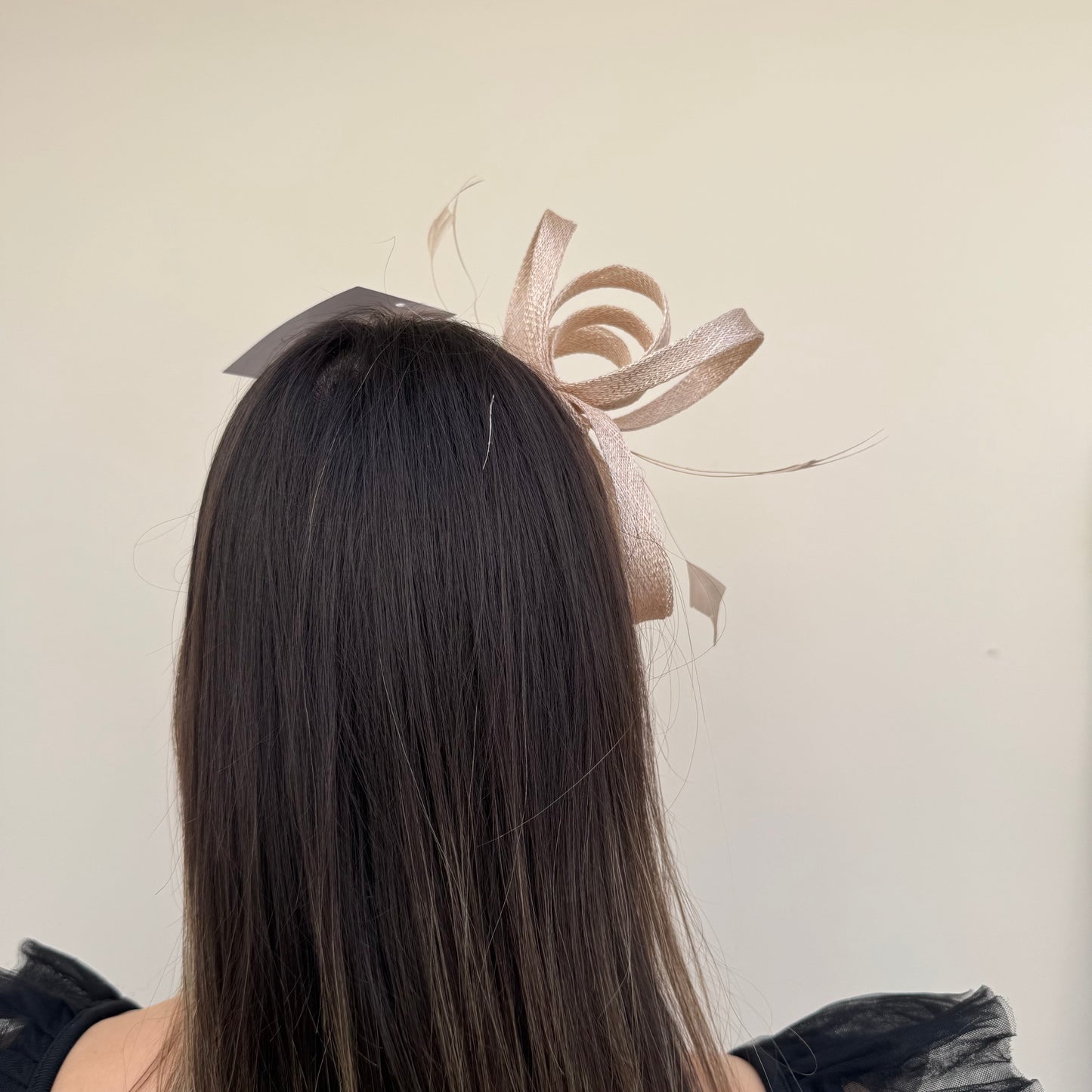 J Bees JB26/150 Champagne Lurex Silver Tread Fascinator