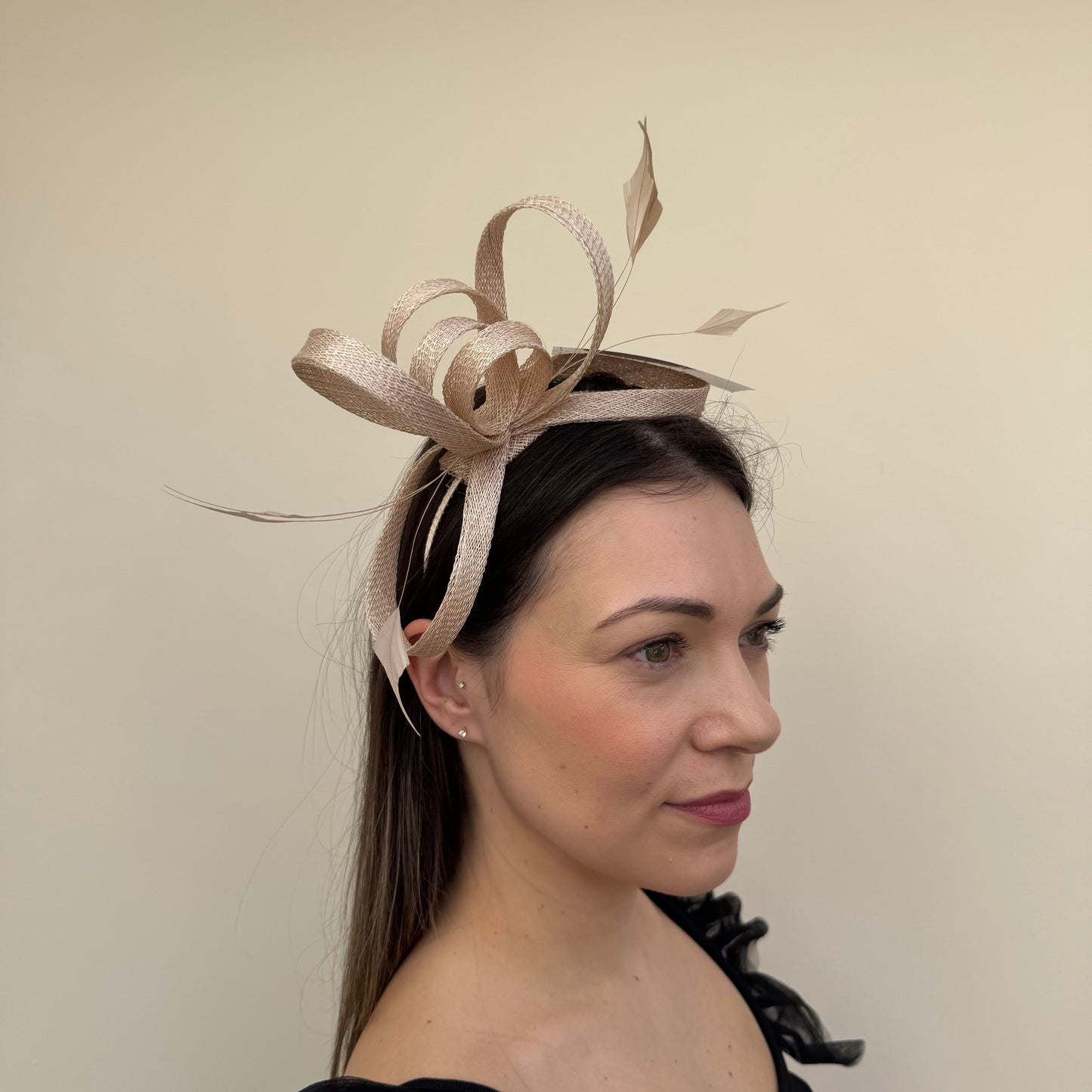 J Bees JB26/150 Champagne Lurex Silver Tread Fascinator