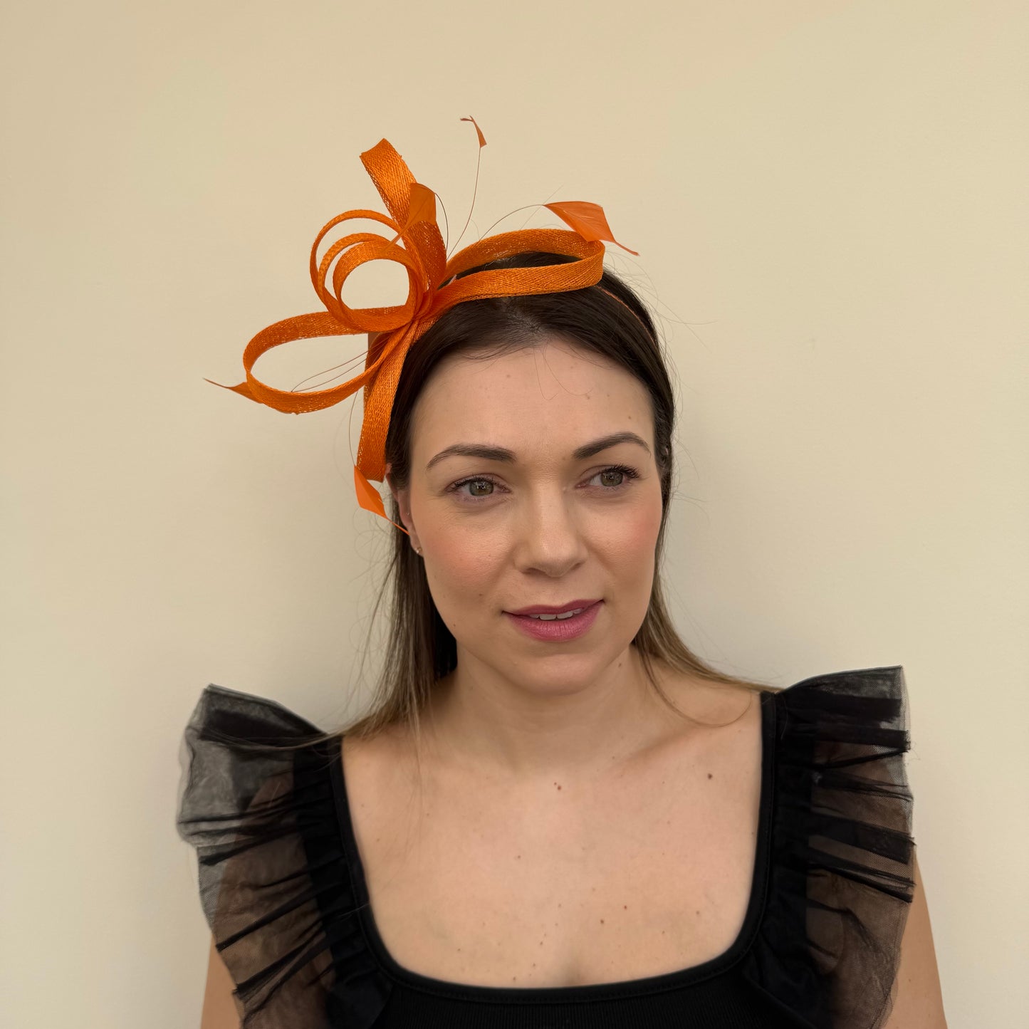J Bees JB26/150 Tangerine Orange Fascinator