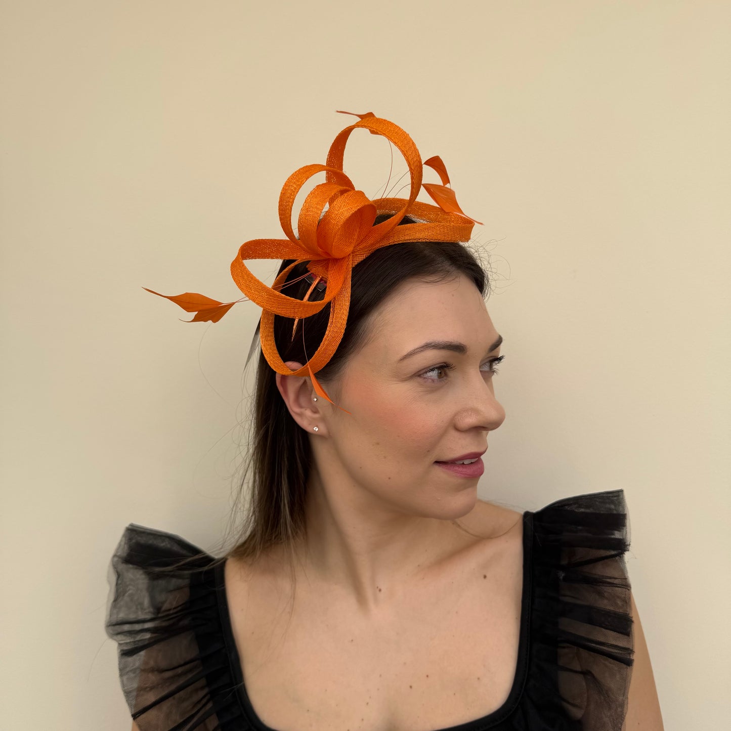 J Bees JB26/150 Tangerine Orange Fascinator