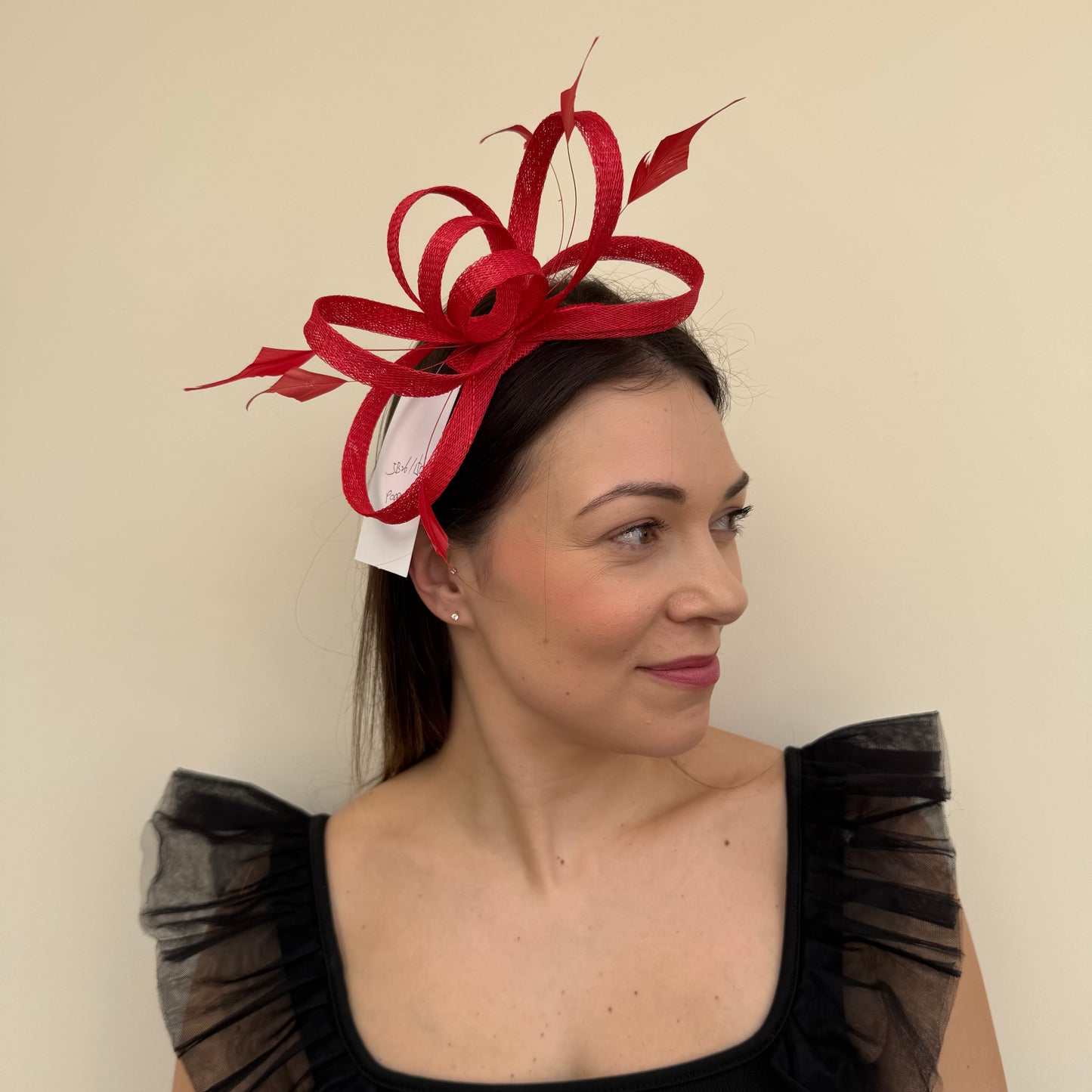 J Bees JB26/150 Poppy Red Fascinator