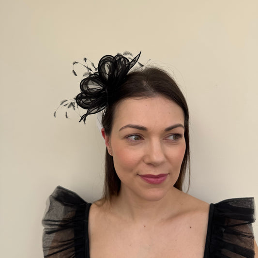 J Bees 9826 Black Clip Fascinator